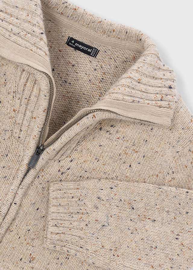 Casaco canguro s/capuz - Topo tweed