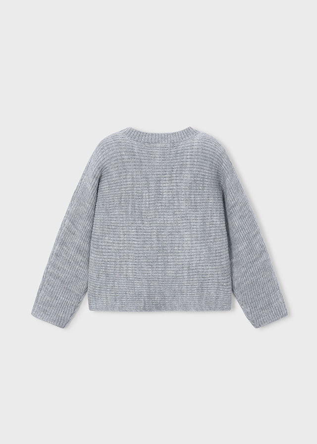 Jersey tricô pérolas - Cinza mesc