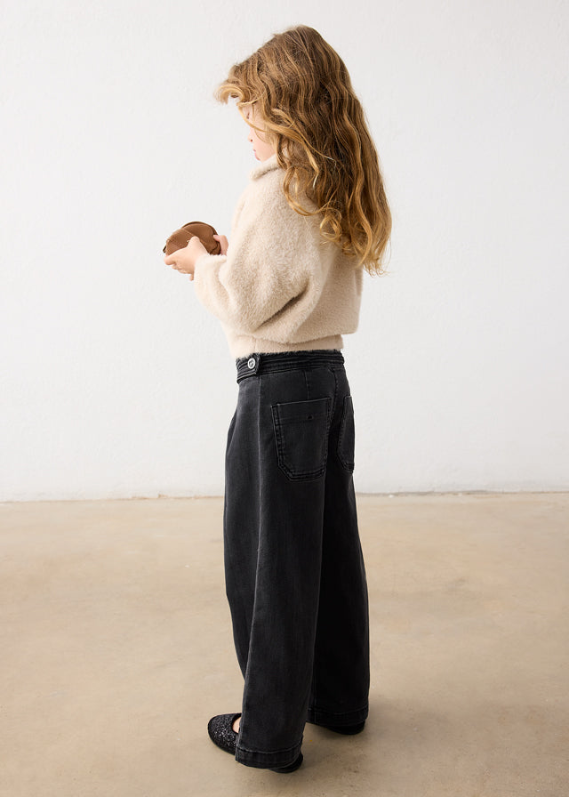 Casaco tricot pelo - Biscuit
