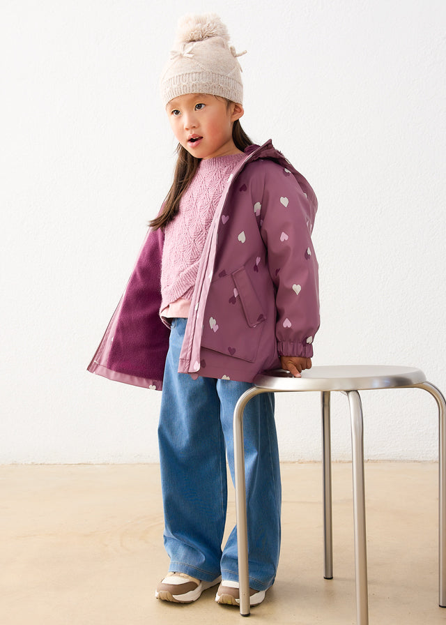 Parka com capucho pêlo - Violeta