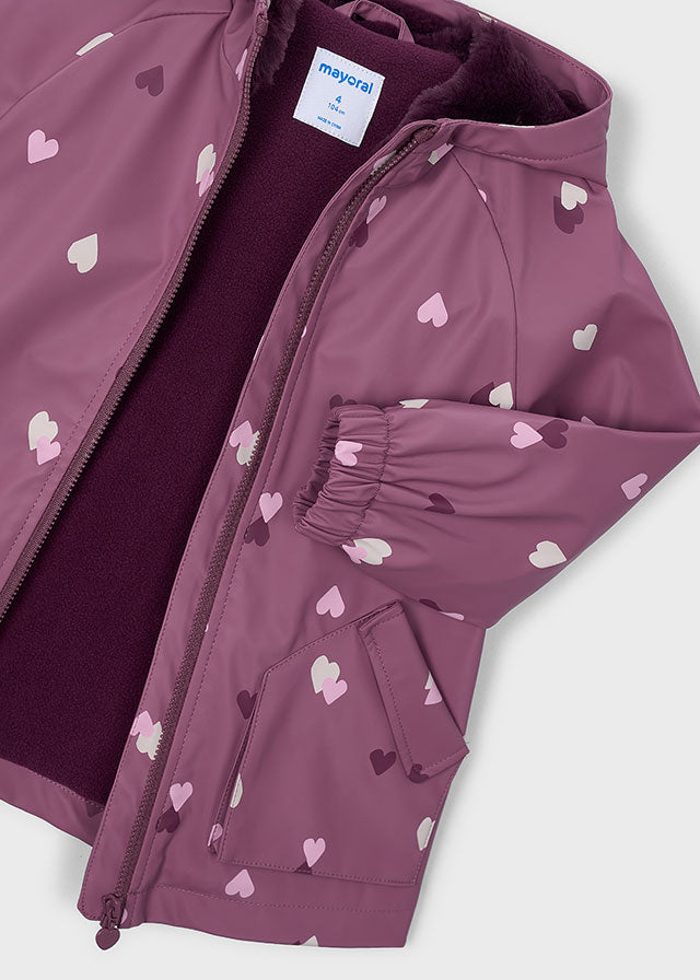 Parka com capucho pêlo - Violeta
