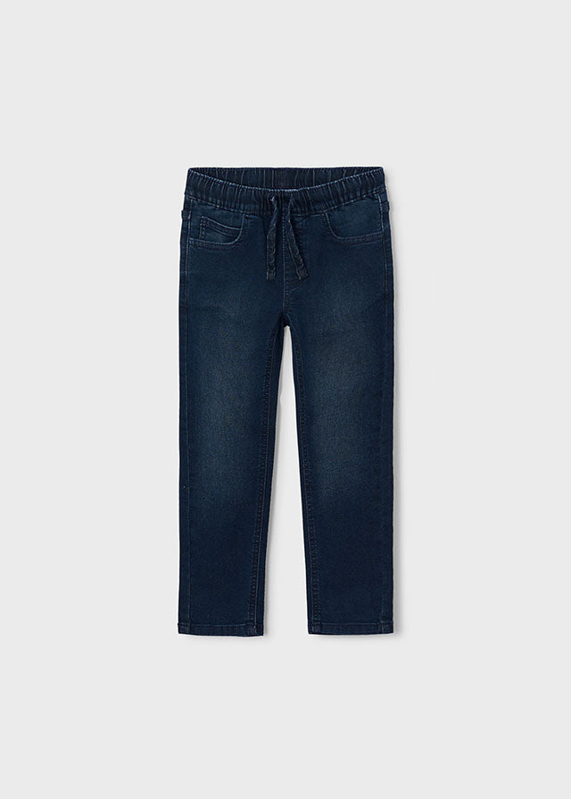 Calça soft denim jogger - Blue black