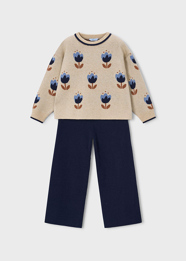 Conj. calça tricot - Marinho
