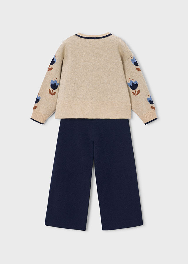 Conj. calça tricot - Marinho