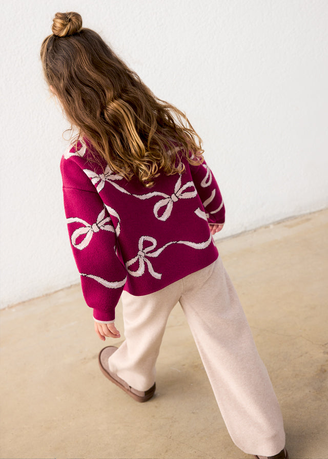 Conj. calça tricot - Framboesa
