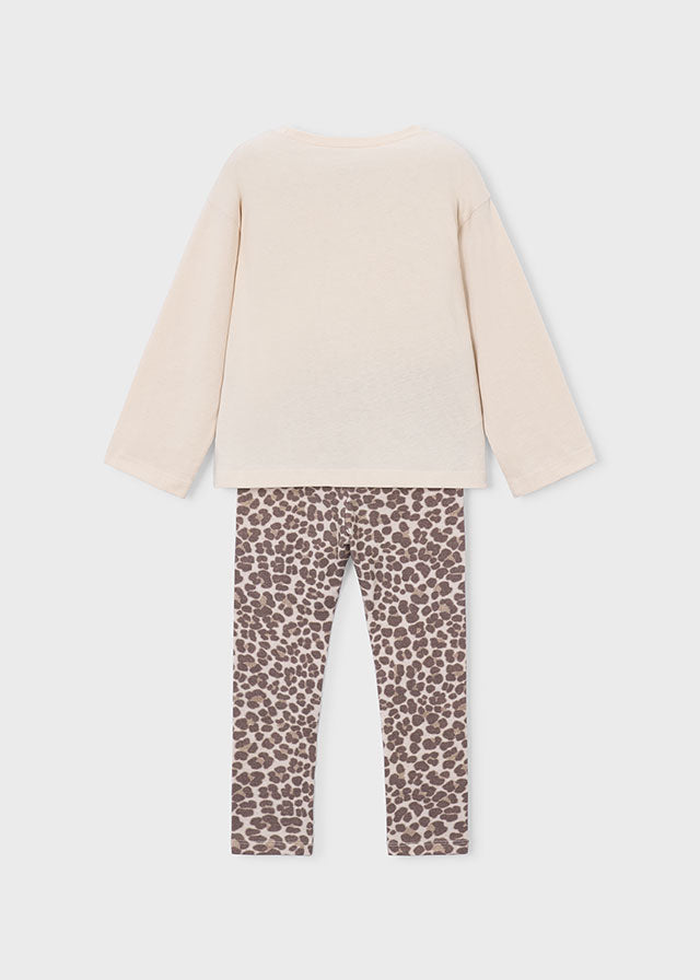 Conj. leggings estampadas - Castanha