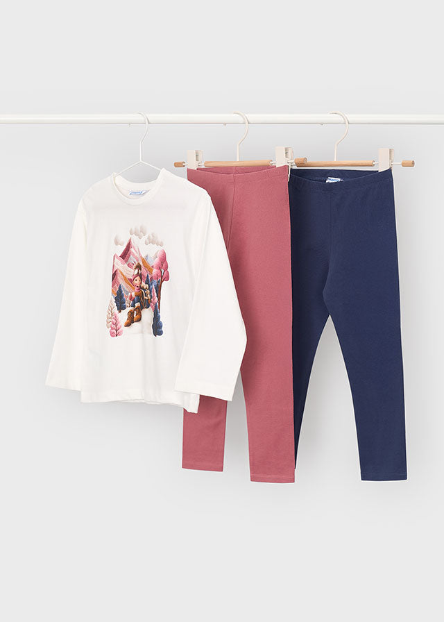 Conj. leggings 3 peças - Azul escur