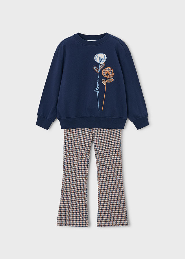 Conj. leggings felpa estampad - Marinho