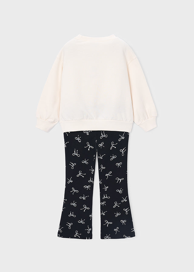 Conj. leggings felpa estampad - Preto