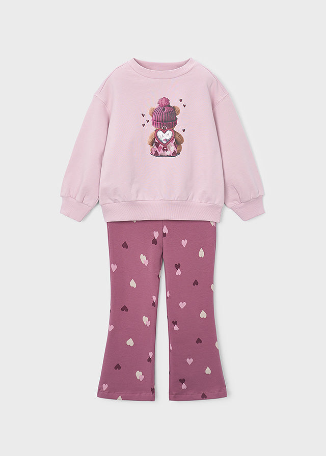 Conj. leggings felpa estampad - Violeta