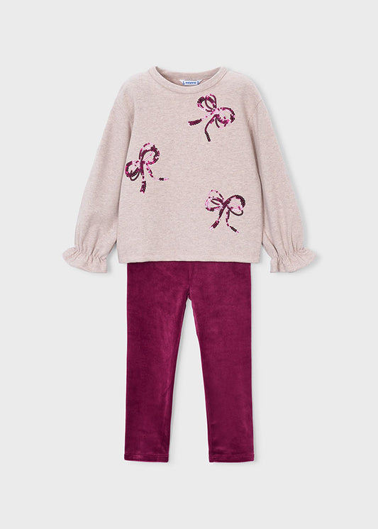 Conj. leggings laços - Framboesa