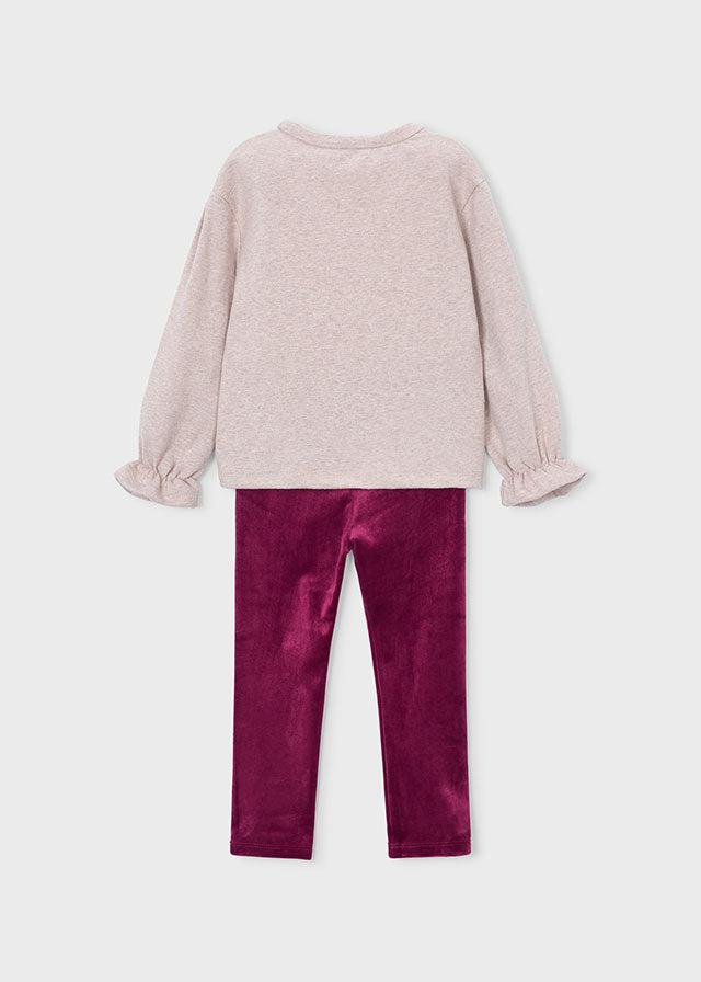 Conj. leggings laços - Framboesa