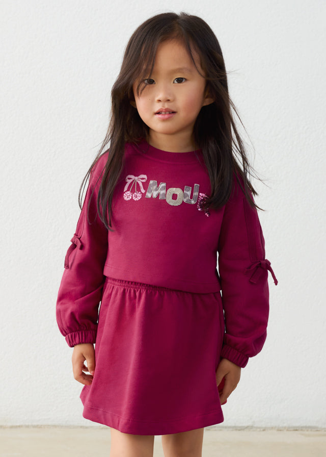 Vestido felpa bordado - Cherry