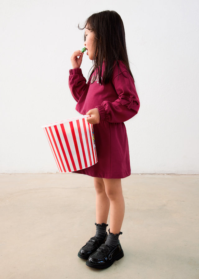 Vestido felpa bordado - Cherry