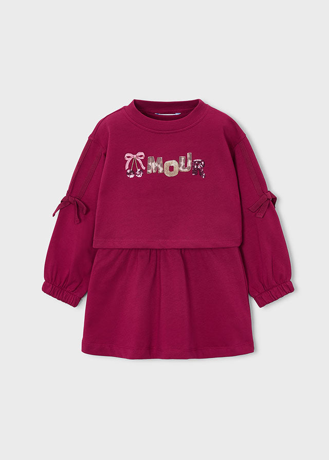 Vestido felpa bordado - Cherry