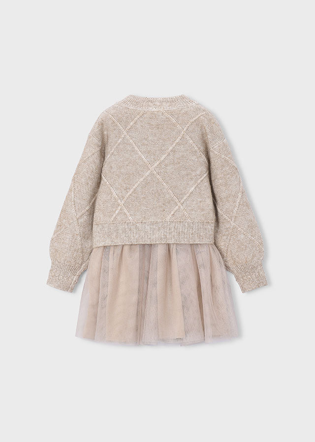 Vestido tricô comb. laços - Hojaldre
