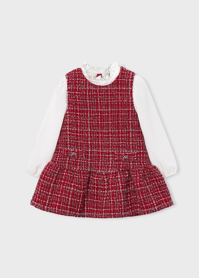 Conj. vestido blusa combinado - Vermelho