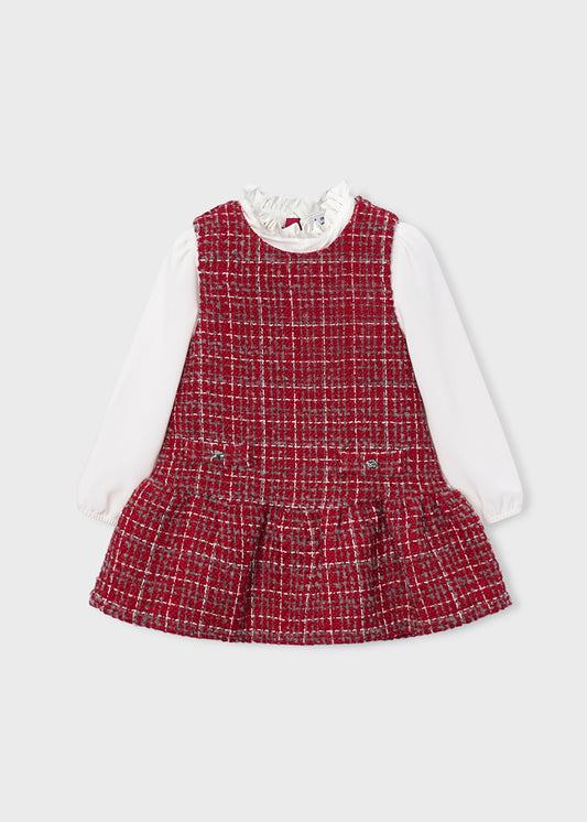 Conj. vestido blusa combinado - Vermelho