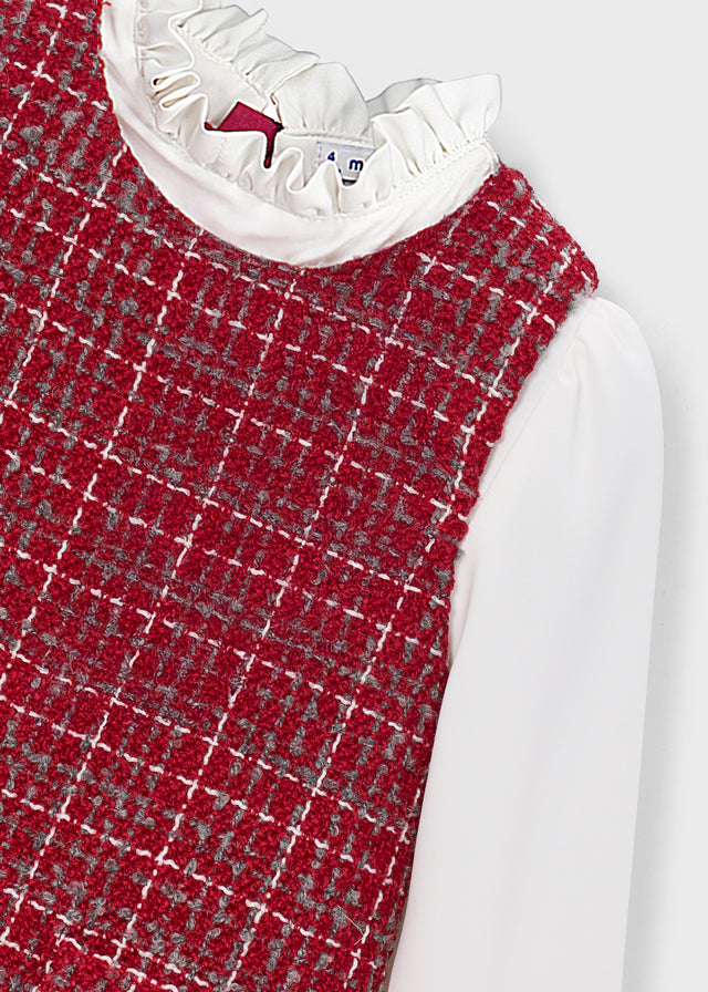 Conj. vestido blusa combinado - Vermelho