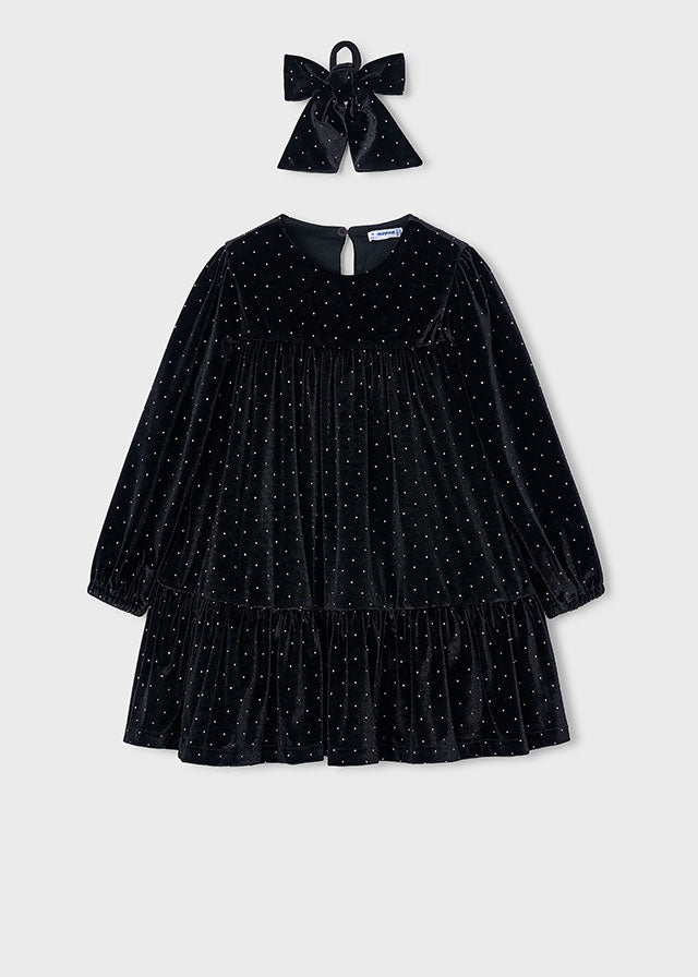 Vestido veludo - Preto
