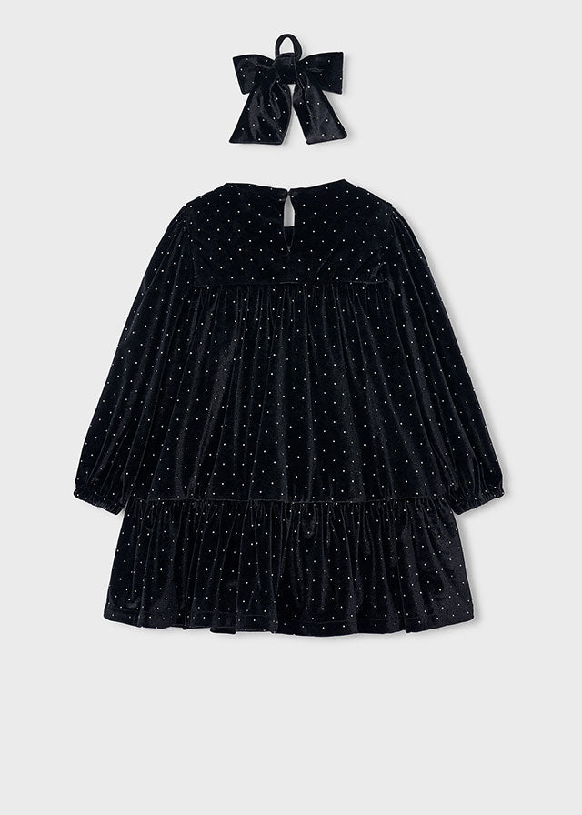 Vestido veludo - Preto