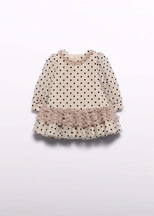 Vestido tule - Bege