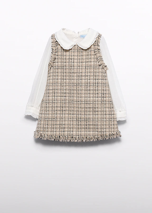 Saia de peito tweed - Bege