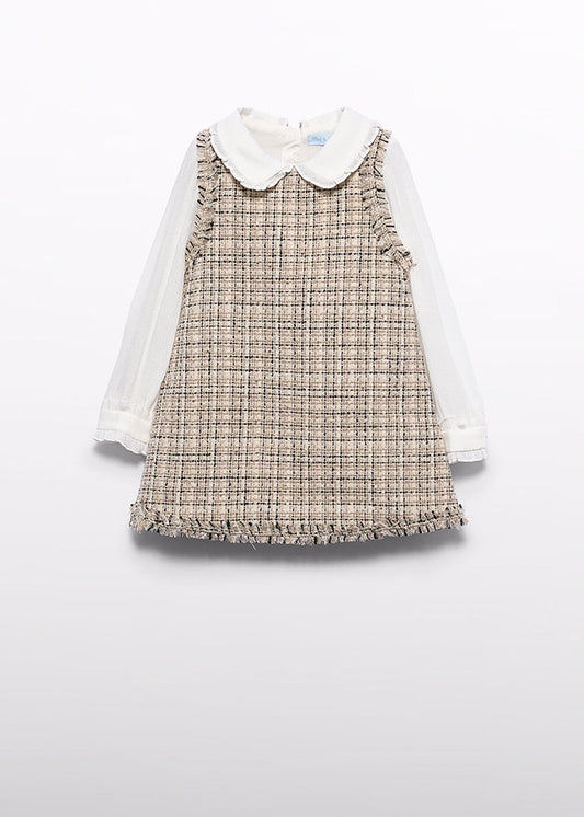 Saia de peito tweed - Bege