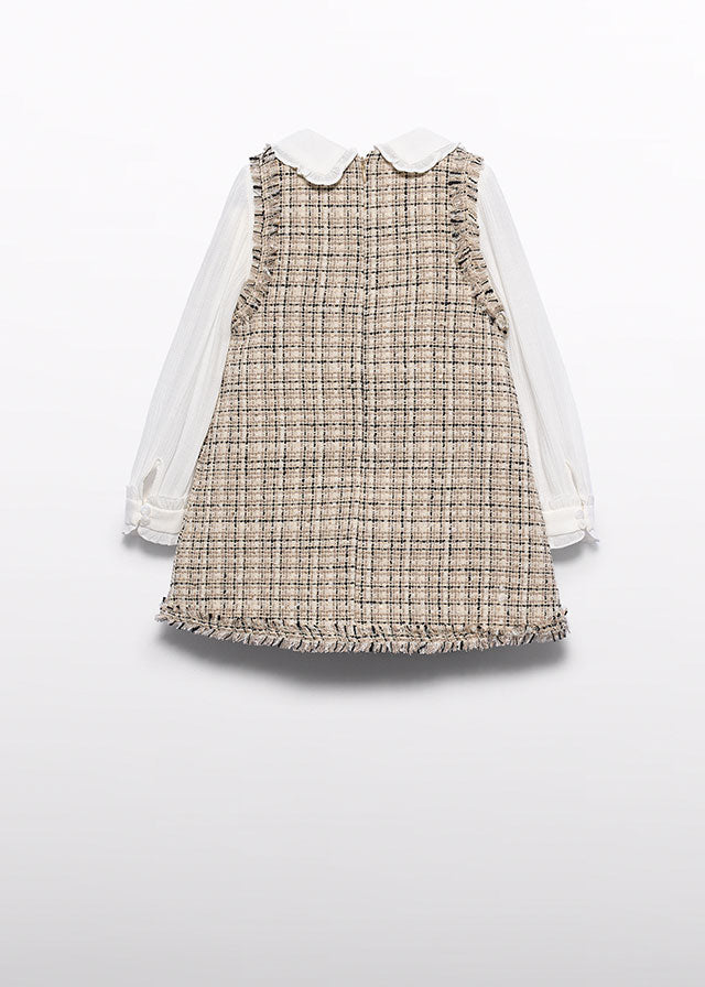 Saia de peito tweed - Bege