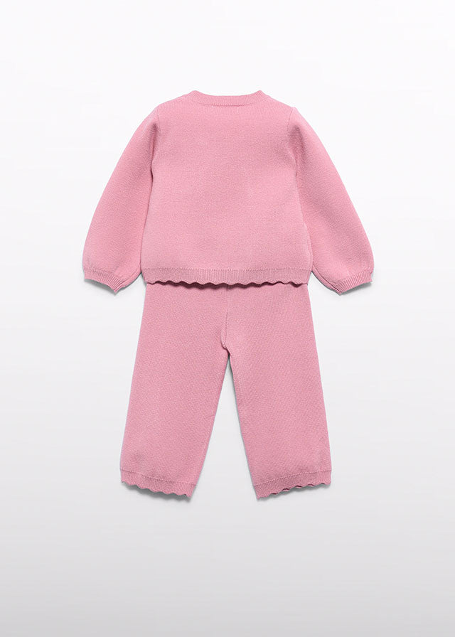 Conj. calça tricot - Rosa claro