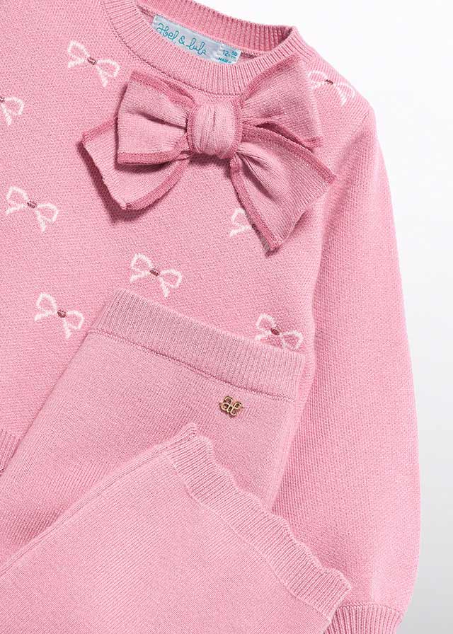 Conj. calça tricot - Rosa claro