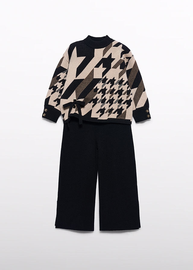 Conj. calça tricot - Preto