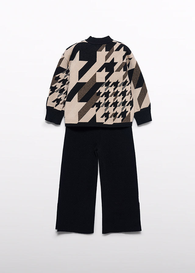 Conj. calça tricot - Preto