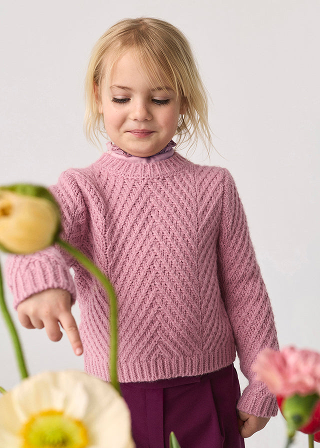 Jersey estruturado espiga - Rosa claro