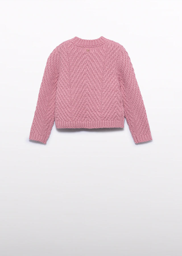 Jersey estruturado espiga - Rosa claro