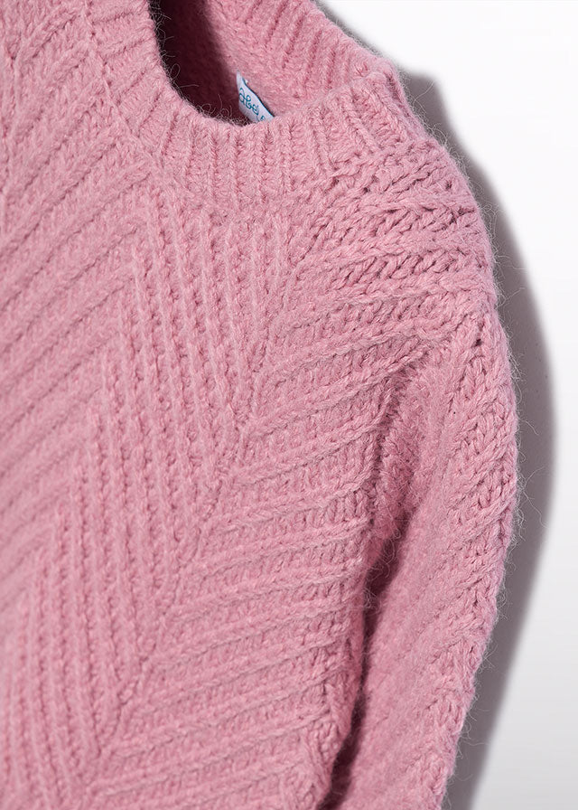Jersey estruturado espiga - Rosa claro