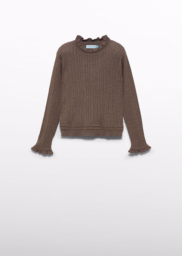 Camisola gola alta tricô bril - Macchiato