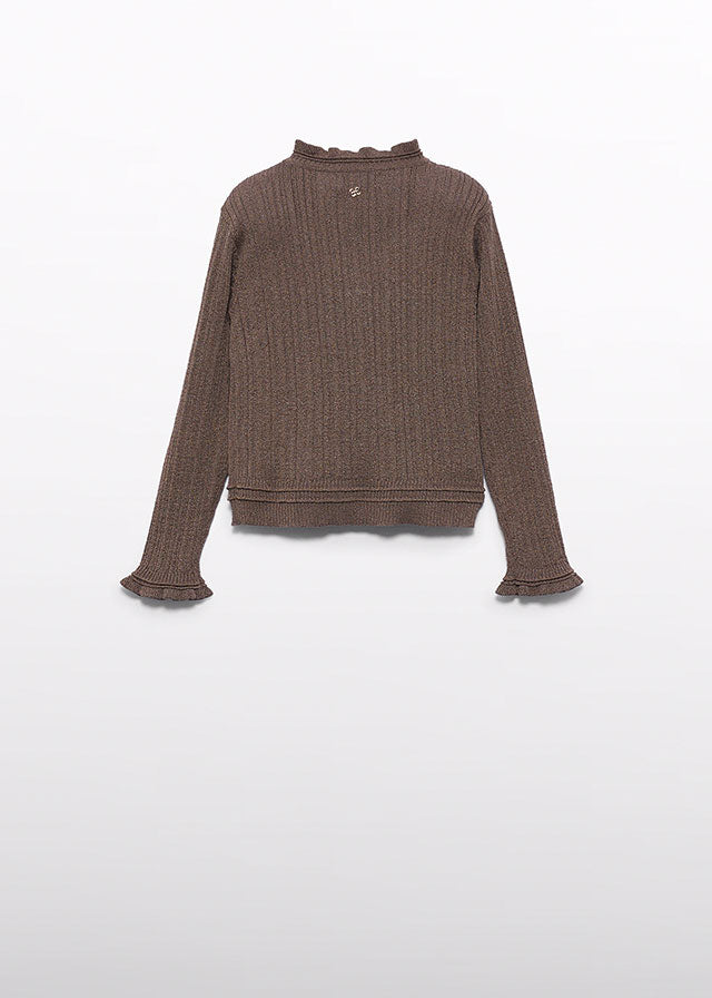 Camisola gola alta tricô bril - Macchiato