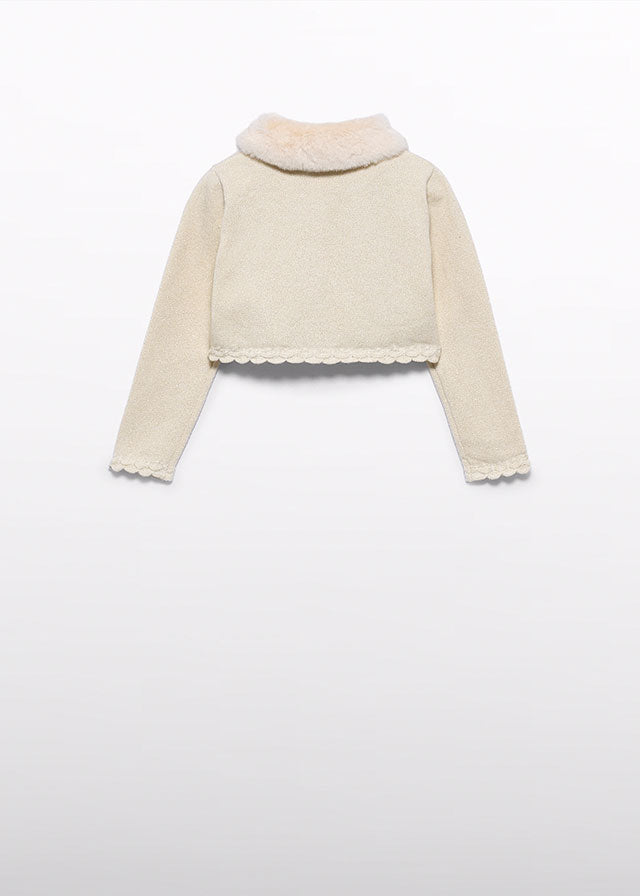 Casaco tricot bebé - Champanhe