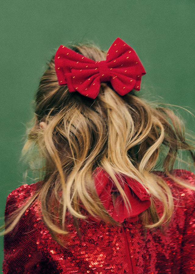 Gancho cabelo laço - Vermelho