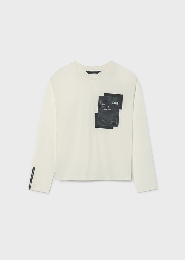 Camiseta m/comp. bolso - Nata