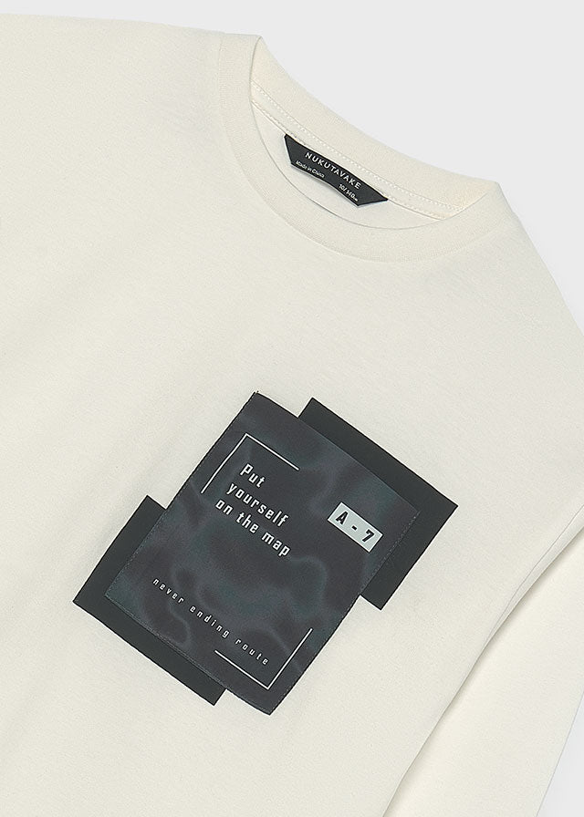 Camiseta m/comp. bolso - Nata