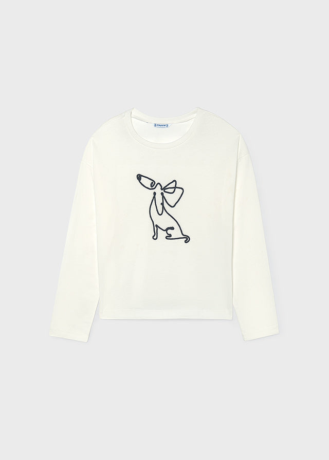 Camiseta com lenço - Nata