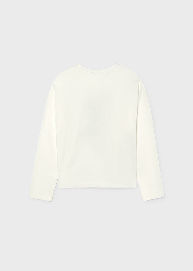 Camiseta com lenço - Nata