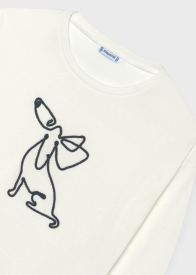 Camiseta com lenço - Nata