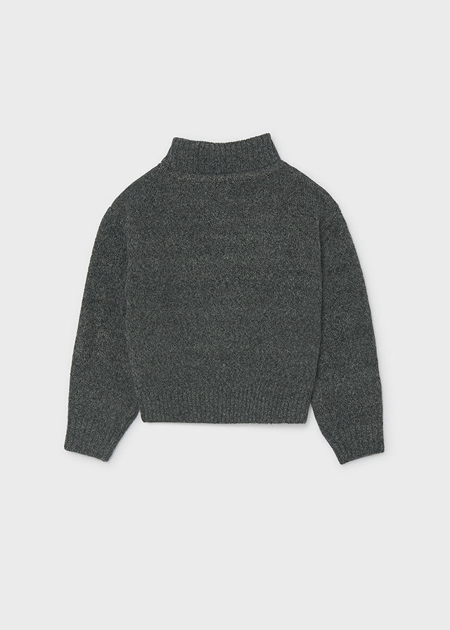Jersey intarsia corações - Chumbo mou