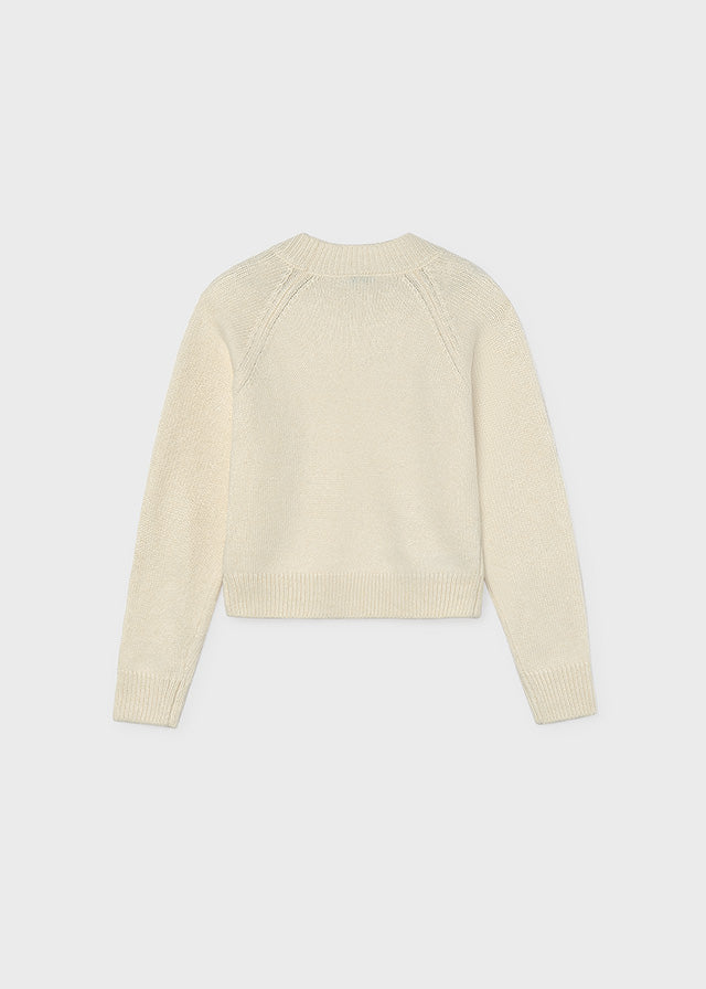 Jersey aplicações strass - Creme