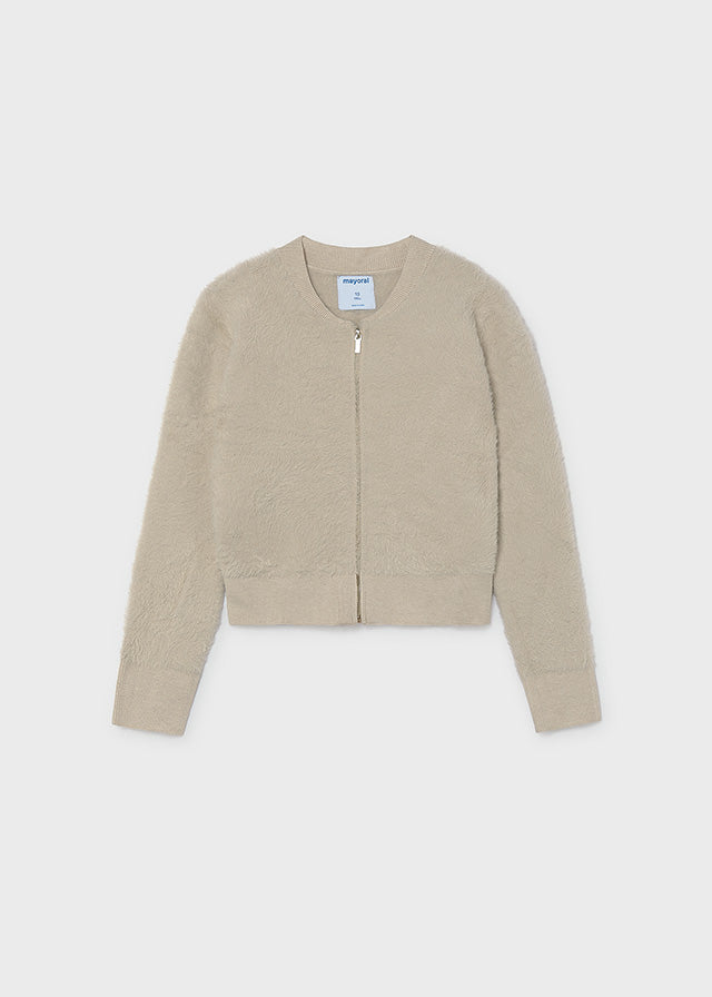 Casaco tricot pelo - Pedra