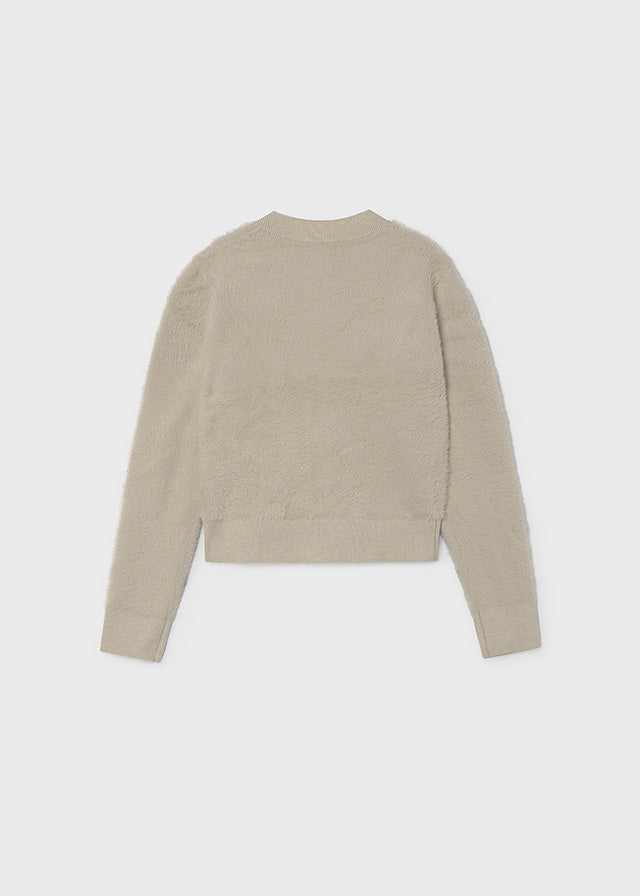 Casaco tricot pelo - Pedra