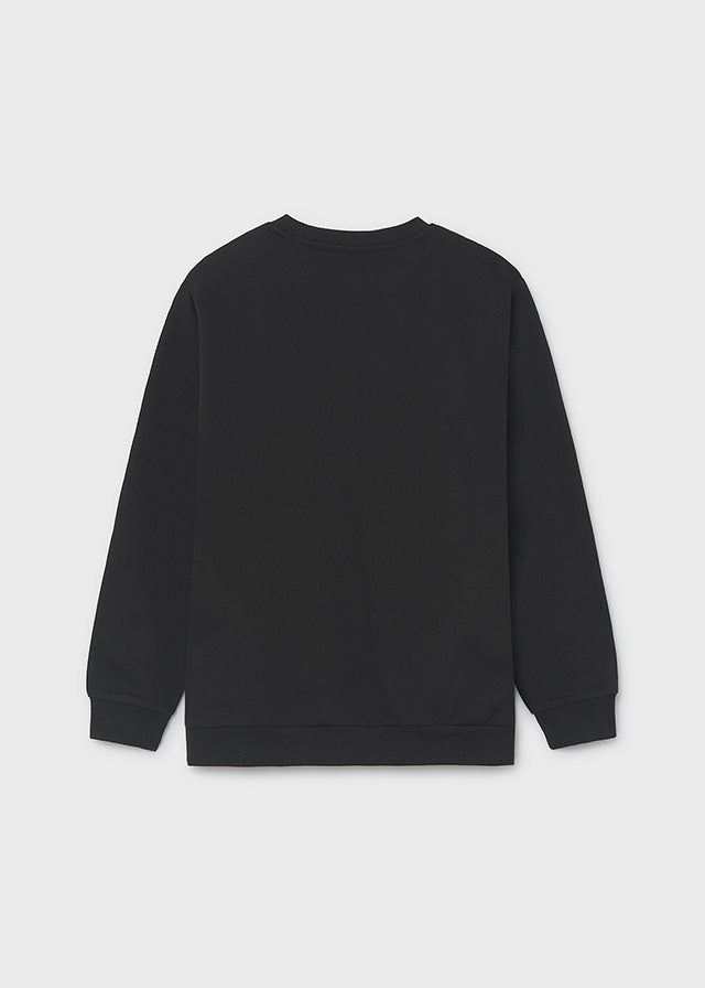 Sweat embossed s/carapuço - Preto